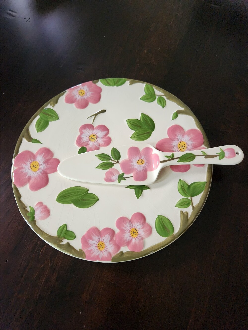 Franciscan Desert Rose 12" Cake Plate With Matching Server